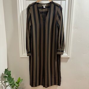 3/$10 🛒🛍️ H&M Black & Taupe Striped Dress - Size 4